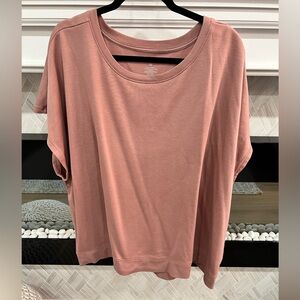 Tek Gear On-The-Go Mauve Pink Short Sleeve Drop Shoulder Soft Tee 3X